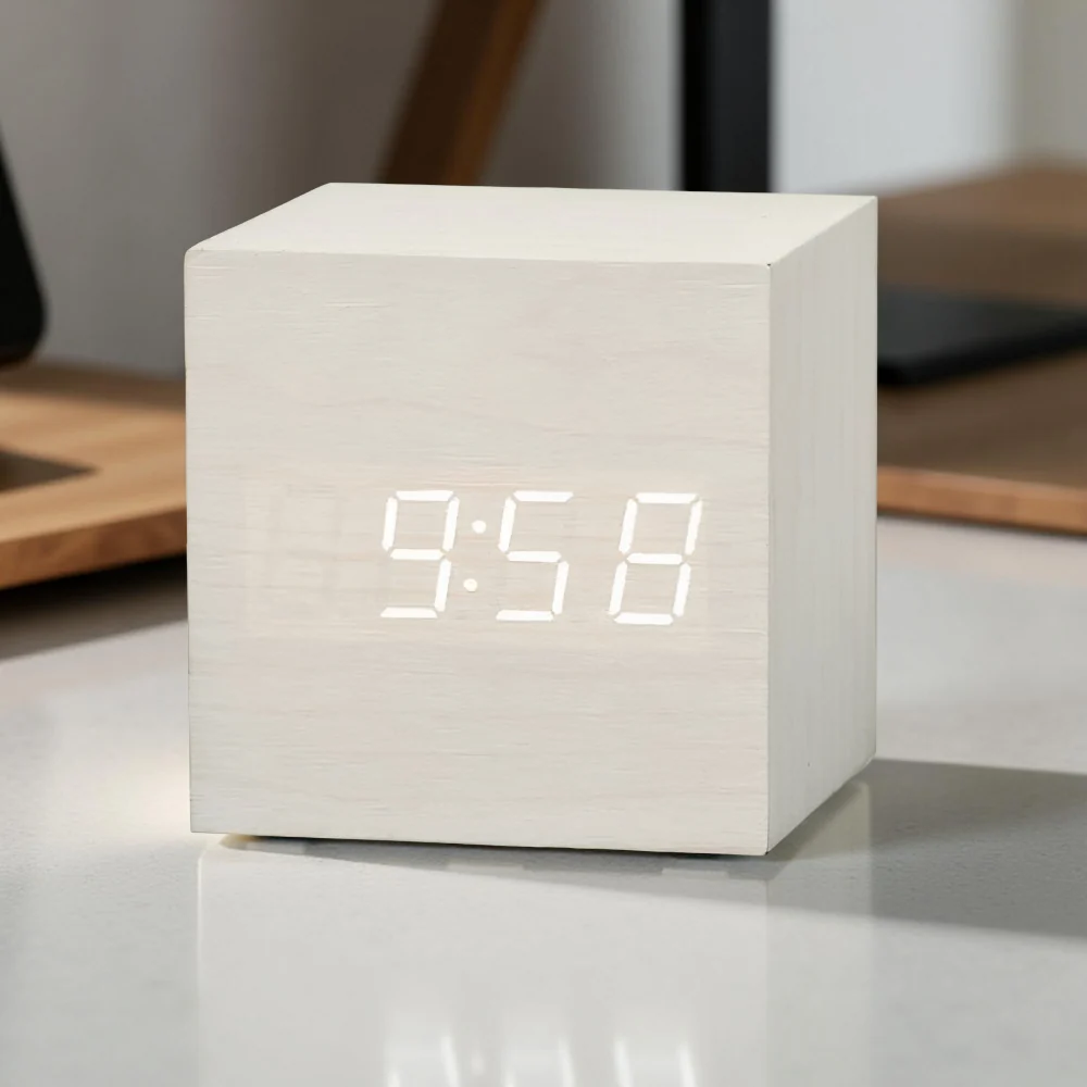Digital Alarm Clock Adjustable Brightness Night Mode Clock - Image 2