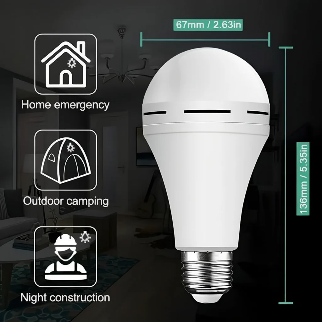 Battery-Powered Light Bulb Emergency Portable Hook Design - Image 2