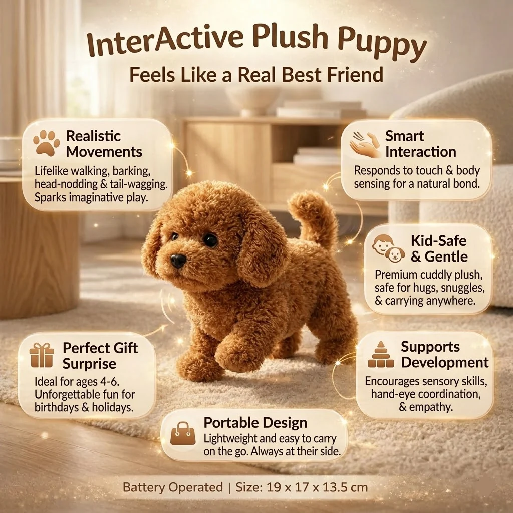 Interactive Dog Toy Plush Puppy Moving Interactive - Image 2