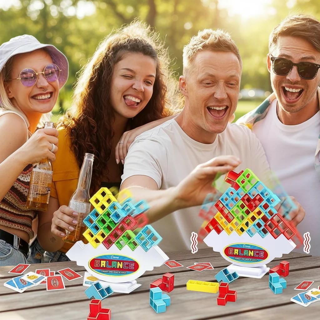 Family Board Game Stacking Challenge Fun All Ages Balance Game - Image 2