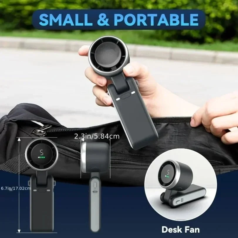 Portable Fan Neck Fan Handheld Compact Design Clip-on Fan - Image 3